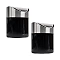 Mind Reader Mini Countertop Trash Can, 1.5 Liter/0.40 Gallon Capacity, Black, Set of 2 1 thumbnail image