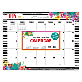 TF Publishing Monthly Academic Desk Pad, 17" x 22", Floral, July 2020 To June 2021