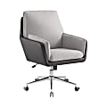 Linon Myra Adjustable Swivel Office Chair, Black/Gray/Chrome