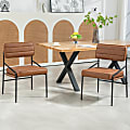 Glamour Home Becker Faux Leather Dining Accent Chair, Brown/Black 1 thumbnail image