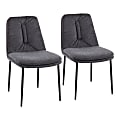 LumiSource Smith Contemporary Dining Chairs, Black/Charcoal, Set Of 2 Chairs