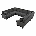 Bush® Furniture Coventry 125"W U-Shaped Sectional Couch, Charcoal Gray Herringbone, Standard Delivery