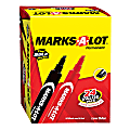 Avery® Marks-A-Lot® Permanent Markers, Chisel Point, 4.7 mm, Red/Black Ink, Box Of 24 Markers 1 thumbnail image