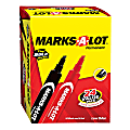 Avery® Marks-A-Lot® Permanent Markers, Chisel Point, 4.7 mm, Red/Black Ink, Box Of 24 Markers