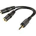 Kanex Stereo Y-Splitter Cable, 4.30" Mini Phone Audio Cable, Black