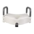 DMI® Hi-Riser Elevated Locking Raised Toilet Seat With Armrests, 5"H x 18"W x 16"D, White 1 thumbnail image