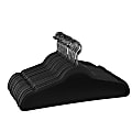 Elama Home Velvet Slim Profile Heavy-Duty Felt Hangers With Swivel Hooks, Black, Pack Of 30 Hangers 1 thumbnail image