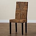 bali & pari Laymi Mahogany Wood And Seagrass Dining Chair, Brown/Dark Brown