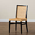 bali & pari Lingga Mahogany Wood And Rattan Dining Chair, Brown/Dark Brown