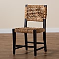bali & pari Alise Mahogany Wood and Seagrass Dining Chair, Brown/Dark Brown