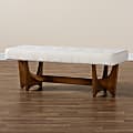 Baxton Studio Theo Japandi Boucle Bench, 17-15/16"H x 48-13/16"W x 18-5/16"D, Cream/Walnut Brown 1 thumbnail image