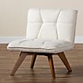 Baxton Studio Darielle Japandi Boucle Fabric And Finished Rubberwood Accent Chair, Cream/Walnut Brown 1 thumbnail image