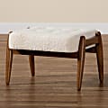 Baxton Studio Jeanine Japandi Boucle Fabric And Finished Rubberwood Ottoman Footstool, 14-7/16"H x 22-1/4"W x 18-1/2"D, Cream/Walnut Brown 1 thumbnail image
