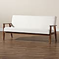 Baxton Studio Stratton Boucle Fabric And Finished Wood Sofa, 33-5/16"H x 71-5/16"W x 29-3/4"D, Cream/Walnut Brown 1 thumbnail image