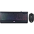 Adesso EasyTouch 137CB Illuminated Gaming Keyboard & Mouse Combo - USB Cable - 104 Key - English (US) - Black - USB Cable Mouse - Optical - 1000 dpi - Black - Compatible with Windows