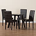 Baxton Studio Emine Modern 5-Piece Dining Set, Dark Brown/Espresso Brown