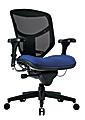 WorkPro® Quantum 9000 Series Ergonomic Mesh/Premium Fabric Mid-Back Chair, Black/Royal, BIFMA Compliant