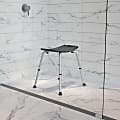 Flash Furniture Hercules Adjustable Bath And Shower Chair With Non-Slip Feet, 21-1/2"H x 19"W x 17"D, Gray