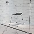 Flash Furniture Hercules Adjustable Bath And Shower Chair With Non-Slip Feet, 21-1/2"H x 19"W x 17"D, Gray 1 thumbnail image