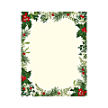 Geo Studios Holiday-Themed Letterhead Paper, 8-1/2” x 11”, Vintage Holly, Pack Of 70 Sheets