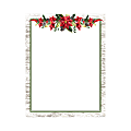 Geo Studios Holiday-Themed Letterhead Paper, 8-1/2” x 11”, Floral Pinecones, Pack Of 70 Sheets