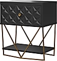 CosmoLiving by Cosmopolitan Blair Accent Table, 26-3/4"H x 23-3/16"W x 16-1/4"D, Black