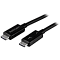 StarTech.com 2m Thunderbolt 3 USB C Cable (40Gbps) - Thunderbolt and USB Compatible - 6.60 ft USB Data Transfer Cable for Docking Station, Monitor, Notebook, Printer - First End: 1 x Type C Male Thunderbolt 3 - Second End: 1 x Type C Male Thunderbolt 3