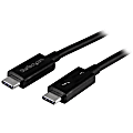 StarTech.com 2m Thunderbolt 3 USB C Cable (40Gbps) - Thunderbolt and USB Compatible - 6.60 ft USB Data Transfer Cable for Docking Station, Monitor, Notebook, Printer - First End: 1 x Type C Male Thunderbolt 3 - Second End: 1 x Type C Male Thunderbolt 3 1 thumbnail image