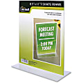 Nu-Dell Double-sided Sign Holder - 1 Each - 8.5" Width x 11" Height - Rectangular Shape - Double-sided, Self-standing - Acrylic - Clear
