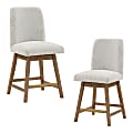 Office Star Finley Counter Height Swivel Stools, Parchment/Med Oak, 26", Set Of 2 Stools 1 thumbnail image
