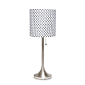 Simple Designs Tapered Table Lamp, 21"H, Polka Dot Shade/Brushed Nickel Base 1 thumbnail image