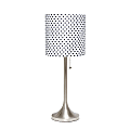 Simple Designs Tapered Table Lamp, 21"H, Polka Dot Shade/Brushed Nickel Base
