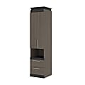 Bestar Orion 20"W Storage Cabinet With Pull-Out Shelf, Bark Gray/Graphite