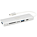 Eaton Tripp Lite Series USB-C Multiport Adapter, 2x USB-A and 1X USB-C Ports, Card Reader, USB 3.0, Silver - Docking station - USB-C 3.1/Thunderbolt 3 1 thumbnail image