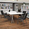 Flash Furniture HERCULES Series Heavy-Duty Stack Chairs, Black, Set Of 4 Chairs 1 thumbnail image