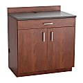Safco® Modular Hospitality Base Cabinet, 2-Door/1-Drawer, Mahogany/Rustic Slate 1 thumbnail image