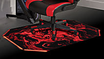 RS Gaming LED Gaming Chair Mat, 36" x 48", Black/Red Swirl