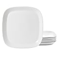 Our Table 6-Piece Square Fine Ceramic Dinner Plate Set, 10”, White 1 thumbnail image