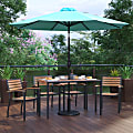 Flash Furniture Lark 7-Piece Outdoor Patio Dining Table Set, 29-1/2"H x 30"W x 48"D, Teal