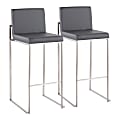 LumiSource Fuji Contemporary Counter Stools, Gray/Silver, Set Of 2 Stools, B30FUJIHBSSGY2 1 thumbnail image