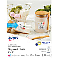 Avery® Durable Oil-Resistant Waterproof Print-to-the-Edge Labels With Sure Feed® Technology, 64510, 2" x 2", White, Square, Pack Of 96 Labels 1 thumbnail image