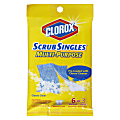 Clorox® ScrubSingles™ Decide-A-Size Cleaning Pads, 3 1/2" x 5", White/Blue, Pack Of 3