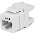 StarTech.com 180° Cat 6 Keystone Jack - RJ45 Ethernet Cat6 Wall Jack White - 110 Type 1 thumbnail image