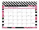 See Jane Work® Mini Monthly Desk Pad Calendar, 11" x 8-1/2", Stripes In Bloom, January To December 2020, SJ123-706