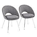 LumiSource Metro Chairs, Gray Noise/Chrome, Set Of 2 Chairs
