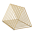 Martha Stewart Ryder Mesh Metal 9-Slot Triangle Magazine File Holder, 7"H x 10-1/4"W x 7"D, Gold 1 thumbnail image