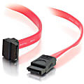 C2G 18in 7-pin 180° to 90° 1-Device Serial ATA Cable - Female SATA - Female SATA - 18" - Translucent Red