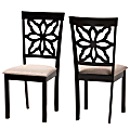 Baxton Studio Samwell Dining Chairs, Sand/Dark Brown, Set Of 2 Dining Chairs 1 thumbnail image