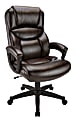 Realspace® Fennington Bonded Leather High-Back Executive Chair, Brown, BIFMA Compliant