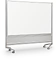 Best-Rite® D.O.C. Porcelain Steel Double-Sided Mobile Partition, 72"H x 72"W x 1"D, White 1 thumbnail image